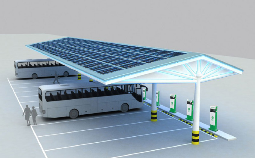 太陽能充電樁車棚